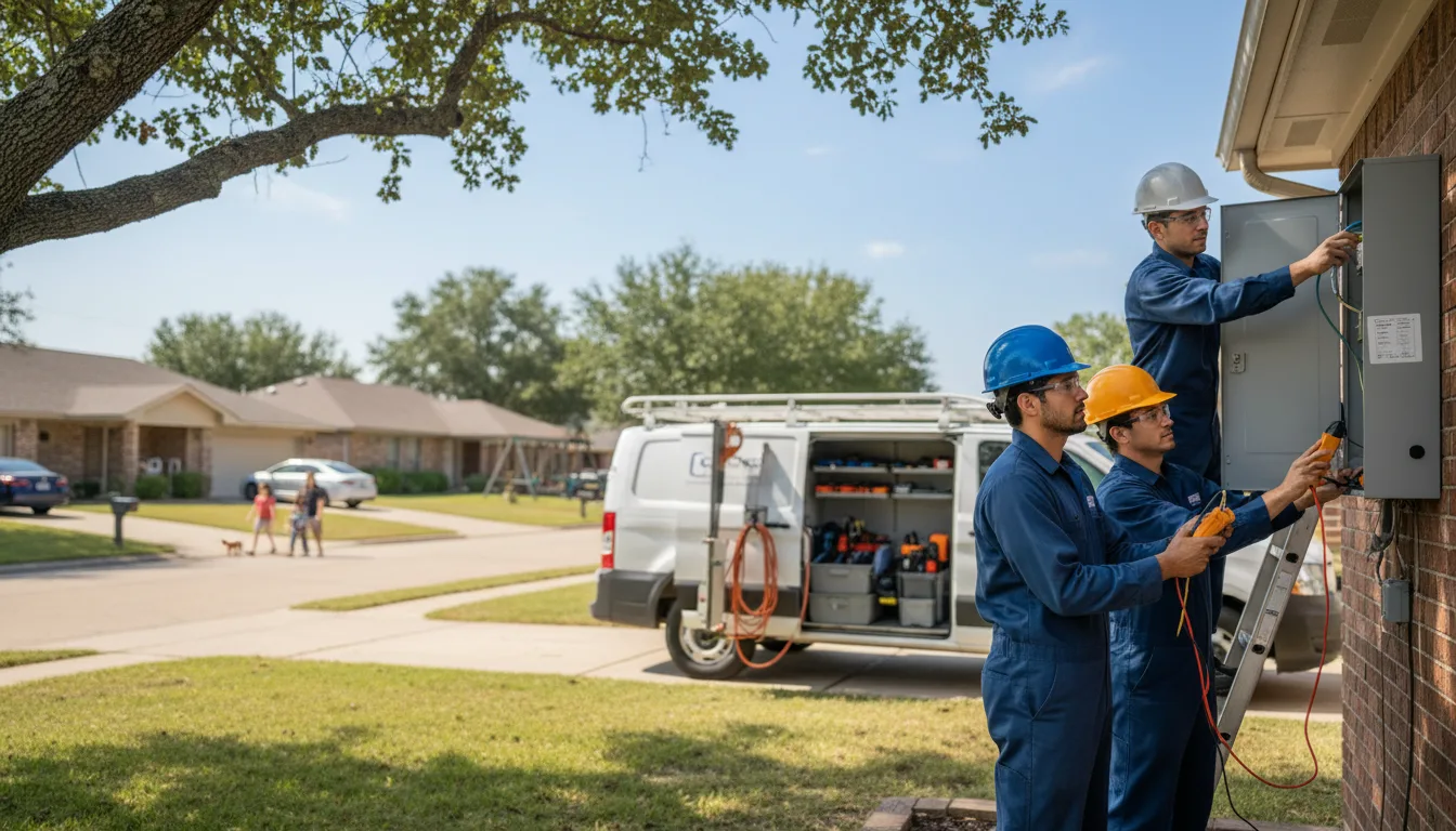 Certified electrician providing emergency electrical services in Crowell, TX